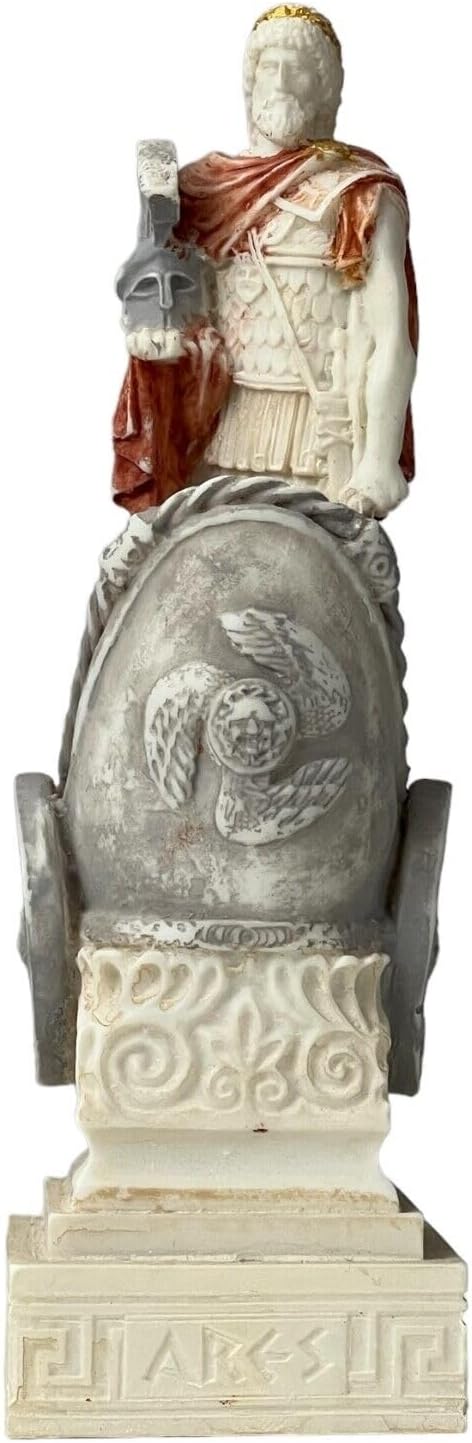 Ares Mars Skulptur, griechisch, römisch, Gott des Krieges, handbemalt, 17 cm