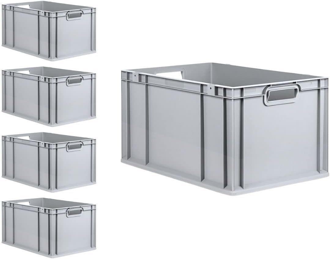 PROREGAL SuperSparSet 5x Eurobox NextGen Grip mit Scharnierdeckel und blauen Schiebeschnappverschlüs