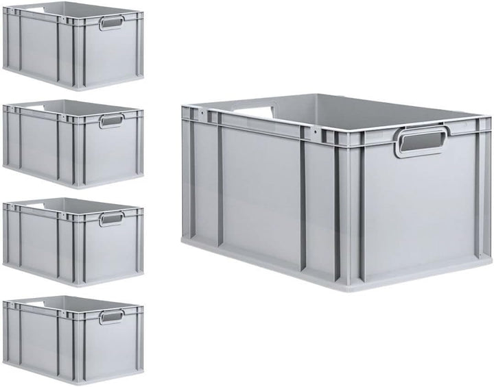 PROREGAL SuperSparSet 5x Eurobox NextGen Grip mit Scharnierdeckel und blauen Schiebeschnappverschlüs