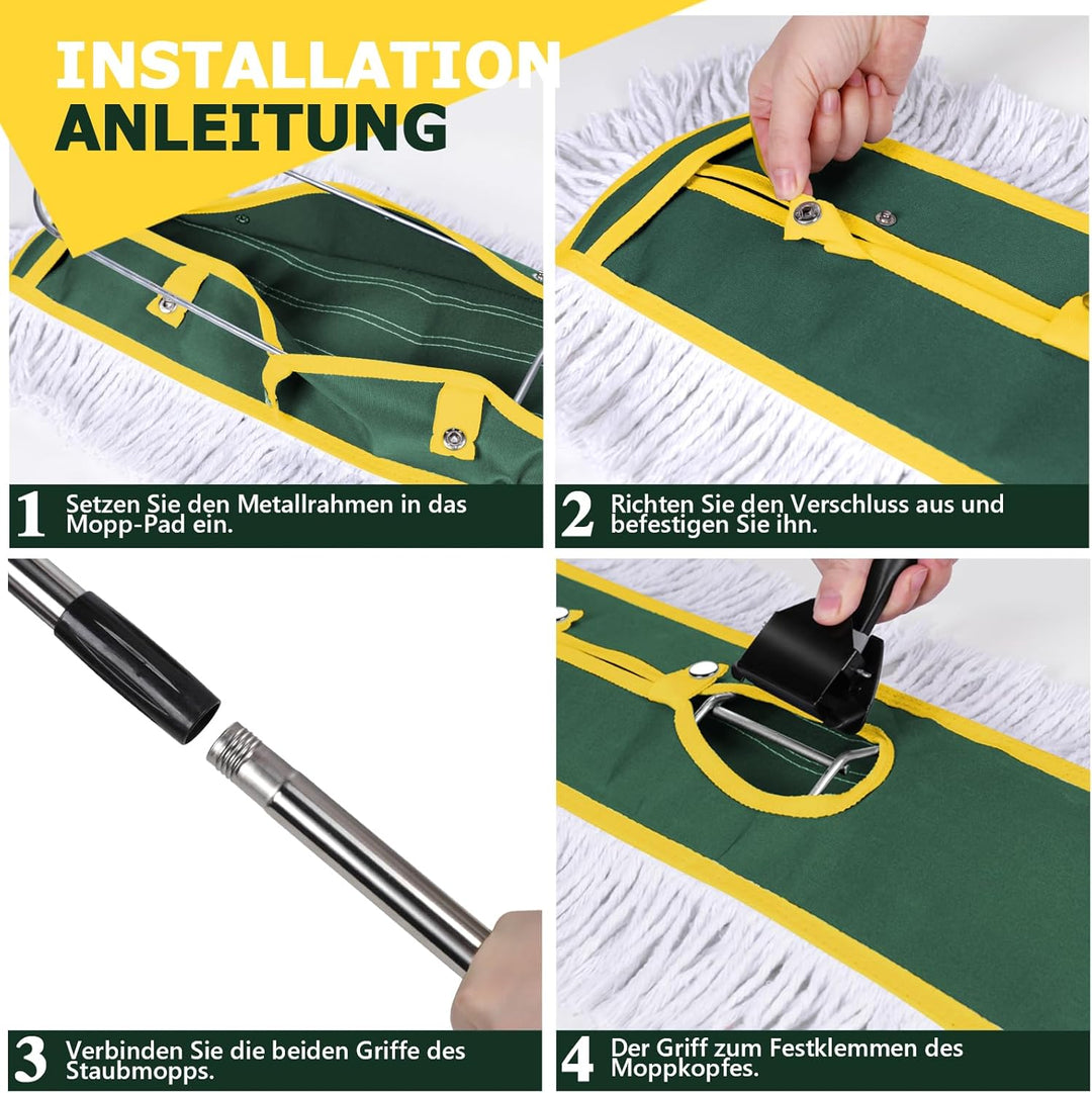 Masthome Bodenwischer 105 cm Breit, Industrie Wischmopp mit 2 Wischpads, Profi Mopp Wischer Boden mi