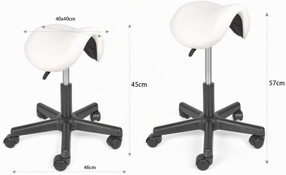 Mingone Sattelstuhl mit Rollen Rollhocker Höhenverstellbar Sattelhocker Bürohocker Ergonomisch Kosme