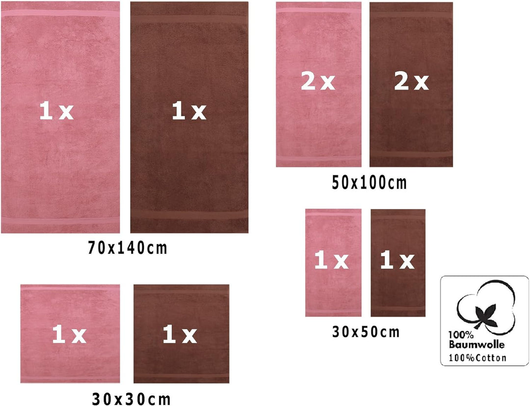 Betz 10-TLG. Handtuch-Set Classic 100% Baumwolle 2 Duschtücher 4 Handtücher 2 Gästetücher 2 Seiftüch