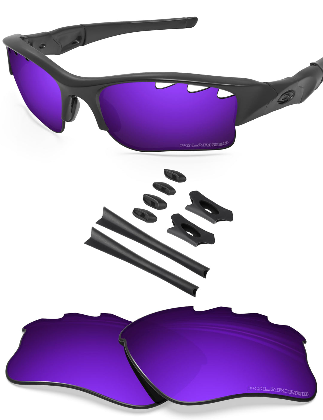 BlazerBuck Anti-salz Polarisierte Ersatzgläser für Oakley Flak Jacket XLJ Entlüftet Kosmisches Lila