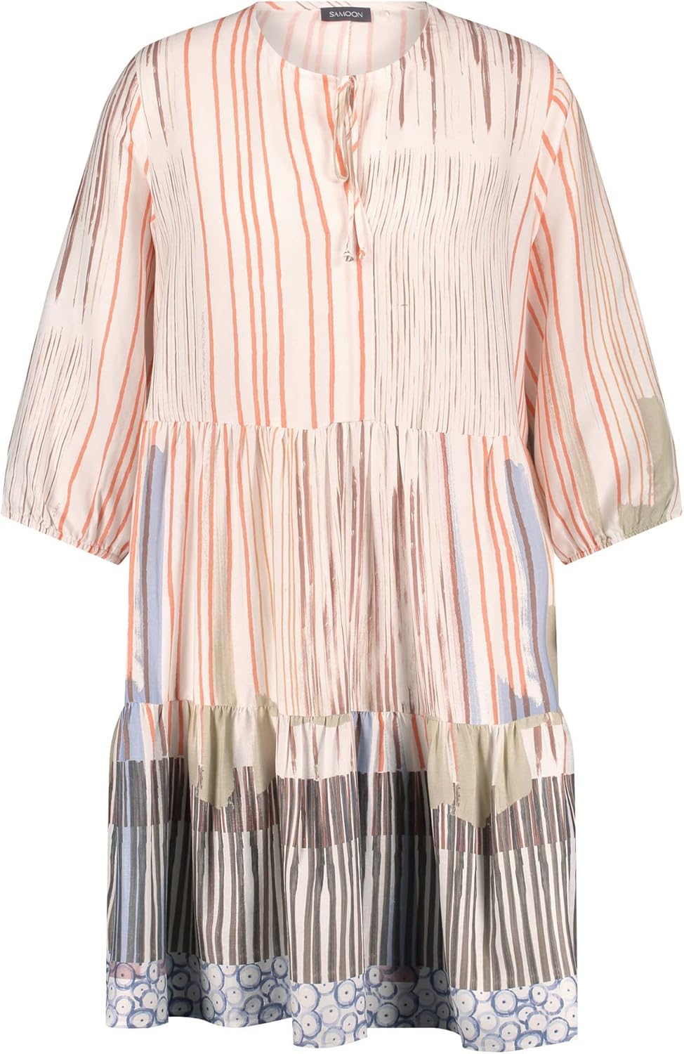 Samoon Damen Kleid 50 Offwhite Gemustert, 50 Offwhite Gemustert