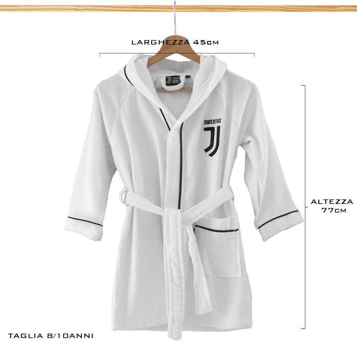 FC Juventus, Bademantel aus Mikrofrottee, für Jungen 8-10 ANNI Bianco 8-10 Jahre Schwarz, 8-10 Jahre