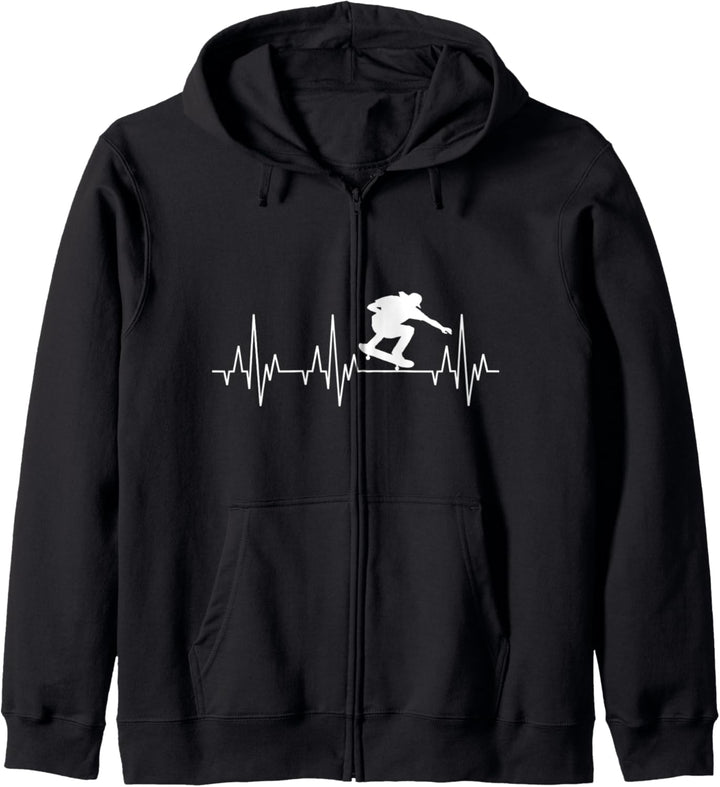 Skateboarding Skateboarder Skateboard Herzschlag Fun Sport Kapuzenjacke