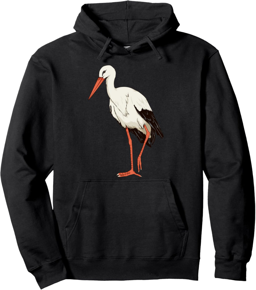 Storch Bild Zeichnung Vogel Design Baby Storch Pullover Hoodie