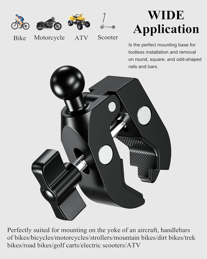 BRCOVAN Aluminiumlegierung Lenkerklemmbasis mit 17mm TPU Kugel für Schienen mit Einem Durchmesser vo