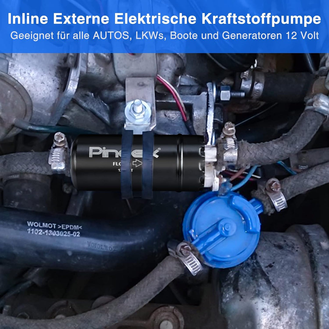Pindex Elektrische Hochdruck-Kraftstoffpumpe 12V,Inline-Kraftstoffpumpe,Benzinpumpe für Benzin, Dies