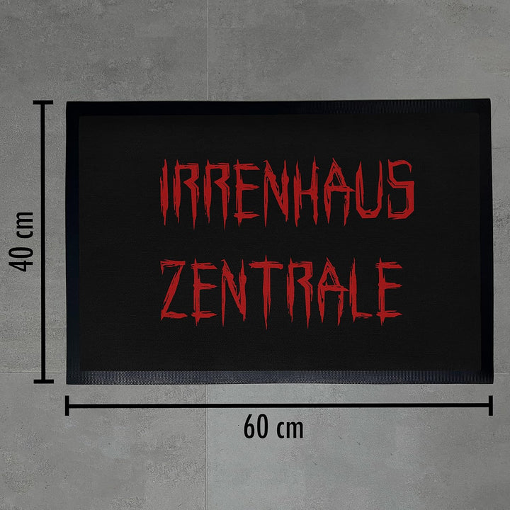 Trendation - Irrenhaus Zentrale Lustige Fussmatte Fussabtreter Geschenkidee Nachbarn Fussmatte mit H