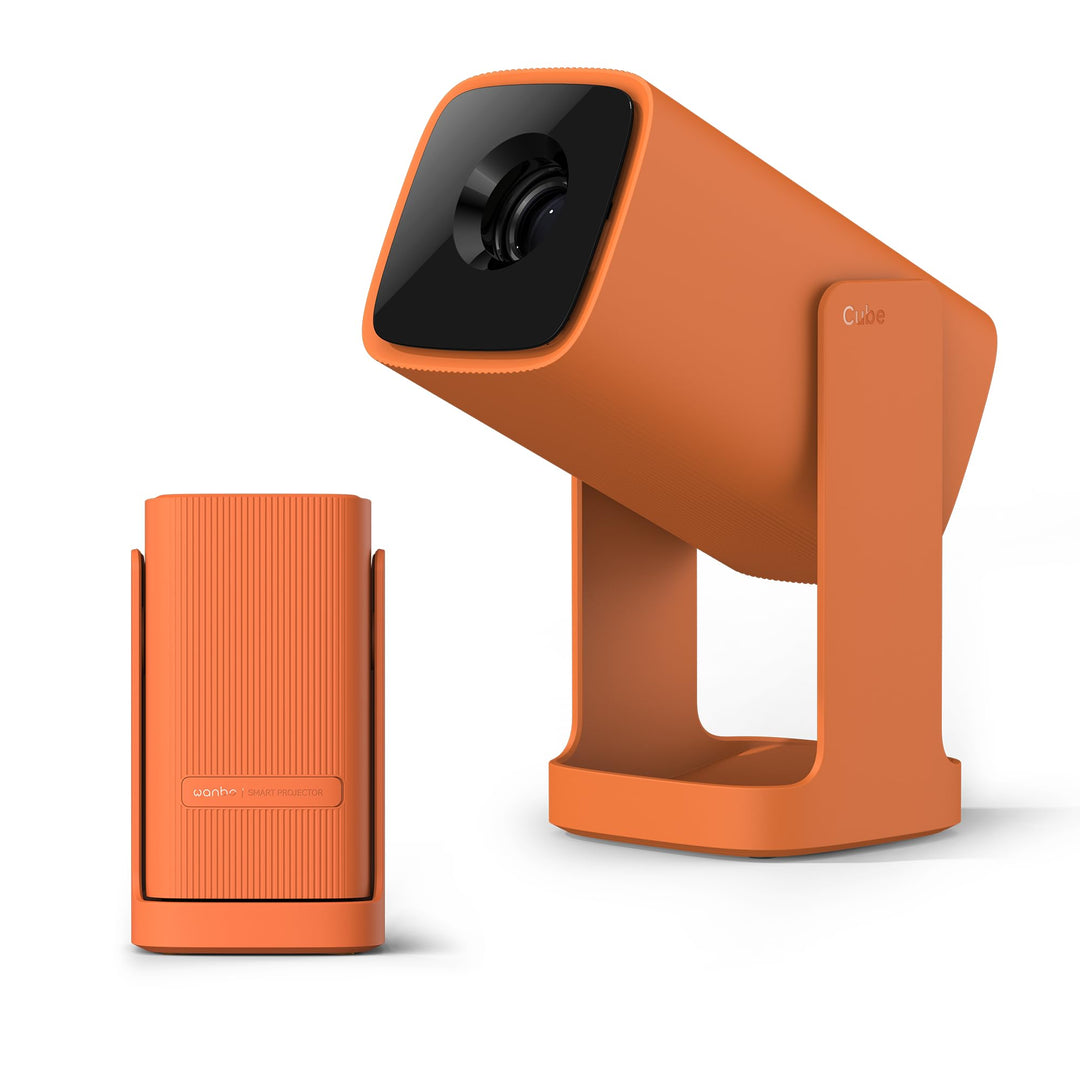 WANBO Cube 1 Mini Smart Beamer Android TV/Netflix/360° Drehbar, Linsenschutz, 200 ISO Lumen, 1080P U