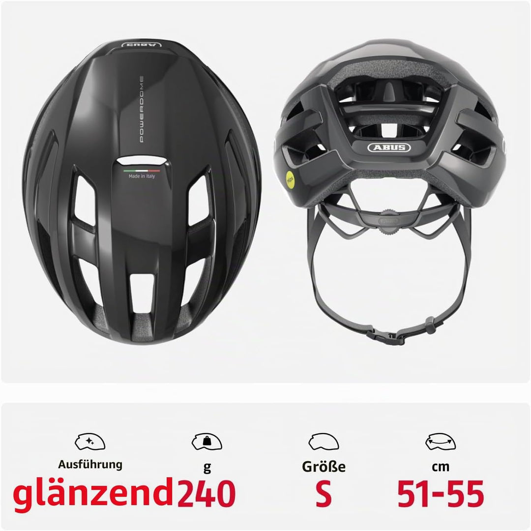ABUS Rennradhelm PowerDome MIPS - leichter Fahrradhelm mit cleverem Belüftungssystem und Aufprallsch