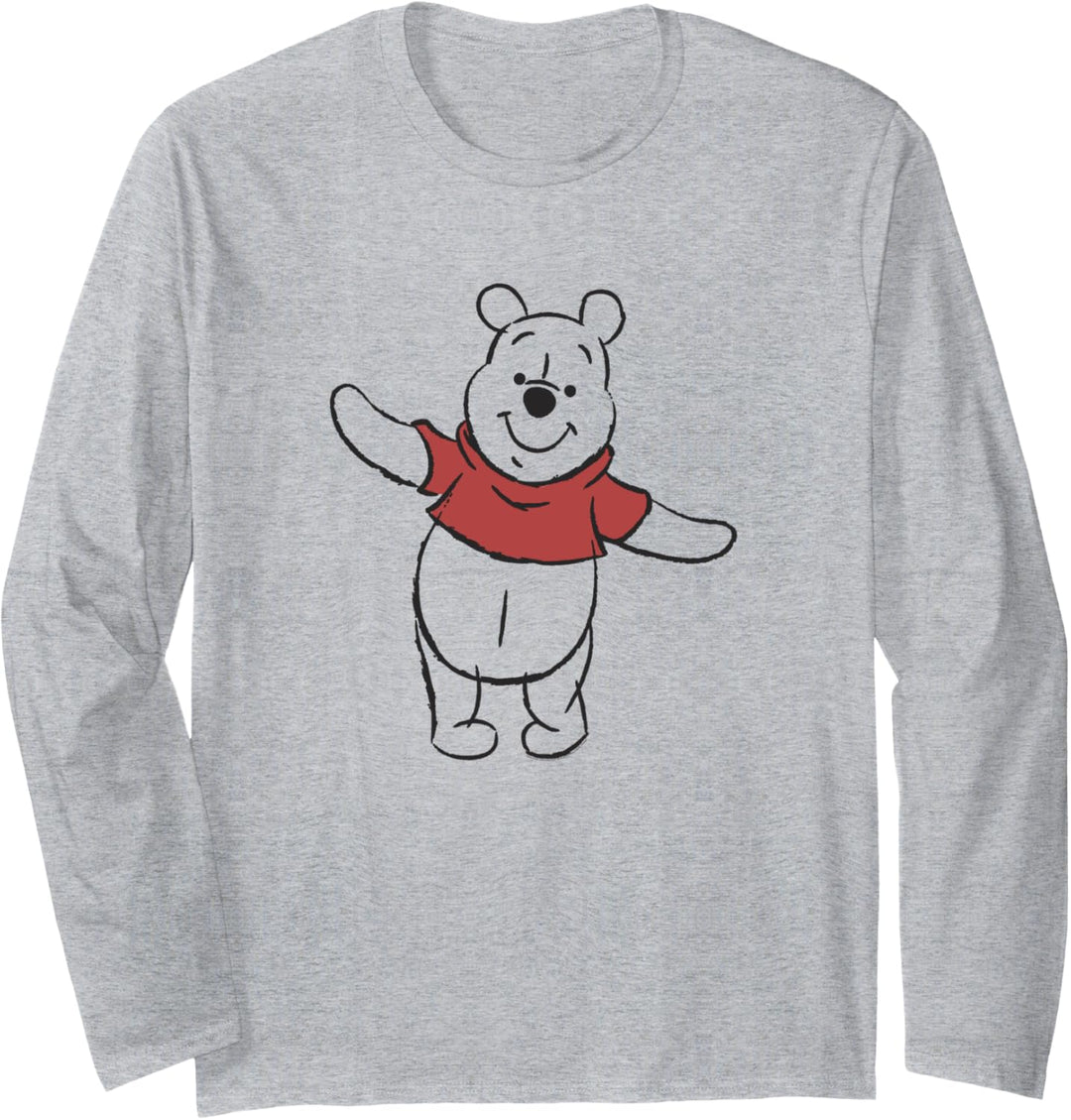 Disney Winnie The Pooh Outline Standing Transparent Langarmshirt