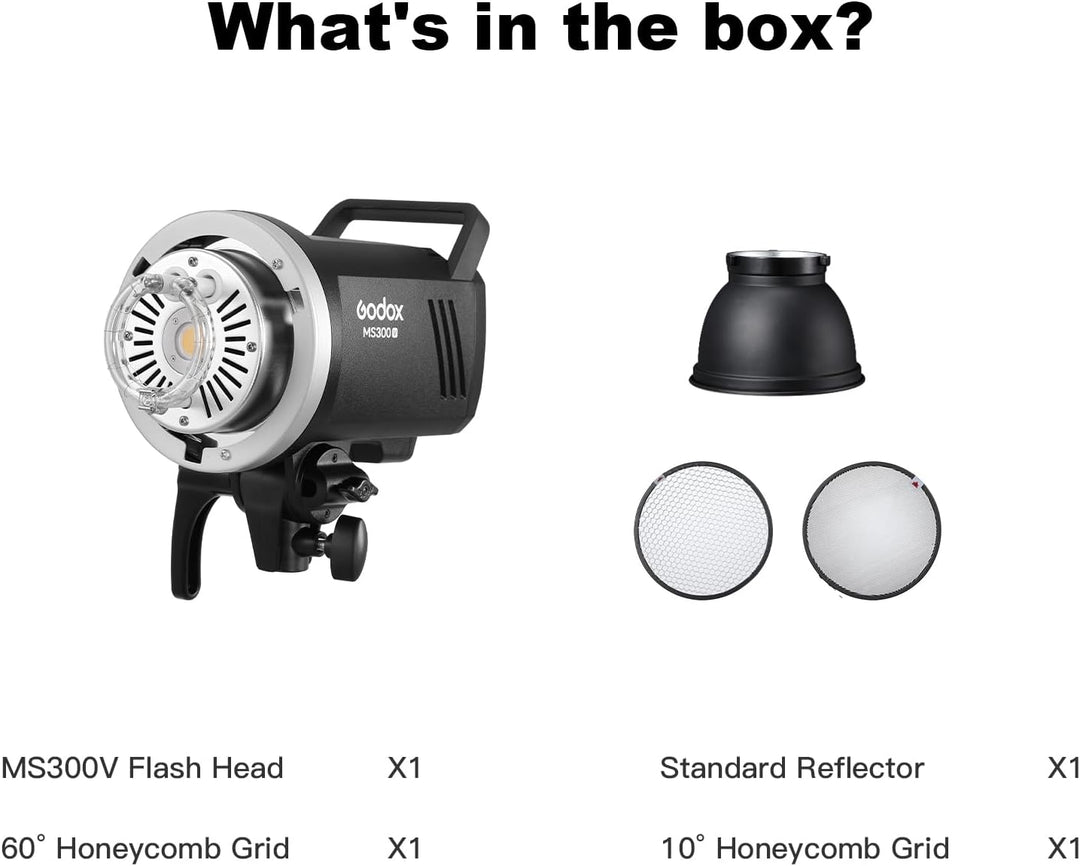 Godox MS300V 300W Strobe Light Professional Studio Flash Strobe kit 2,4 G X-System mit LCD-Panel 0,1