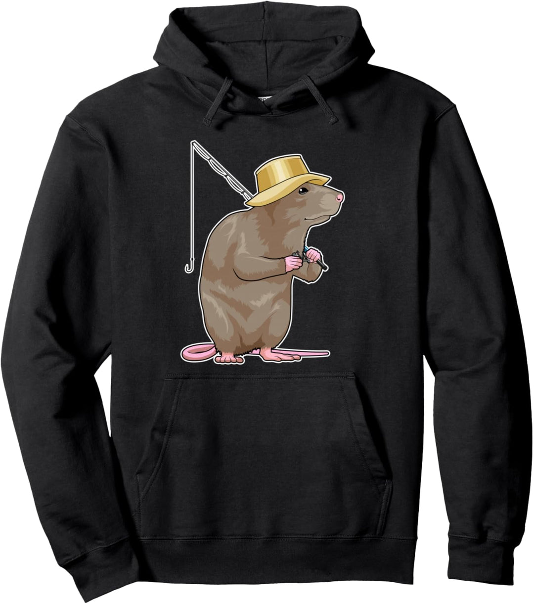 Ratte Angeln Angler Angel Pullover Hoodie