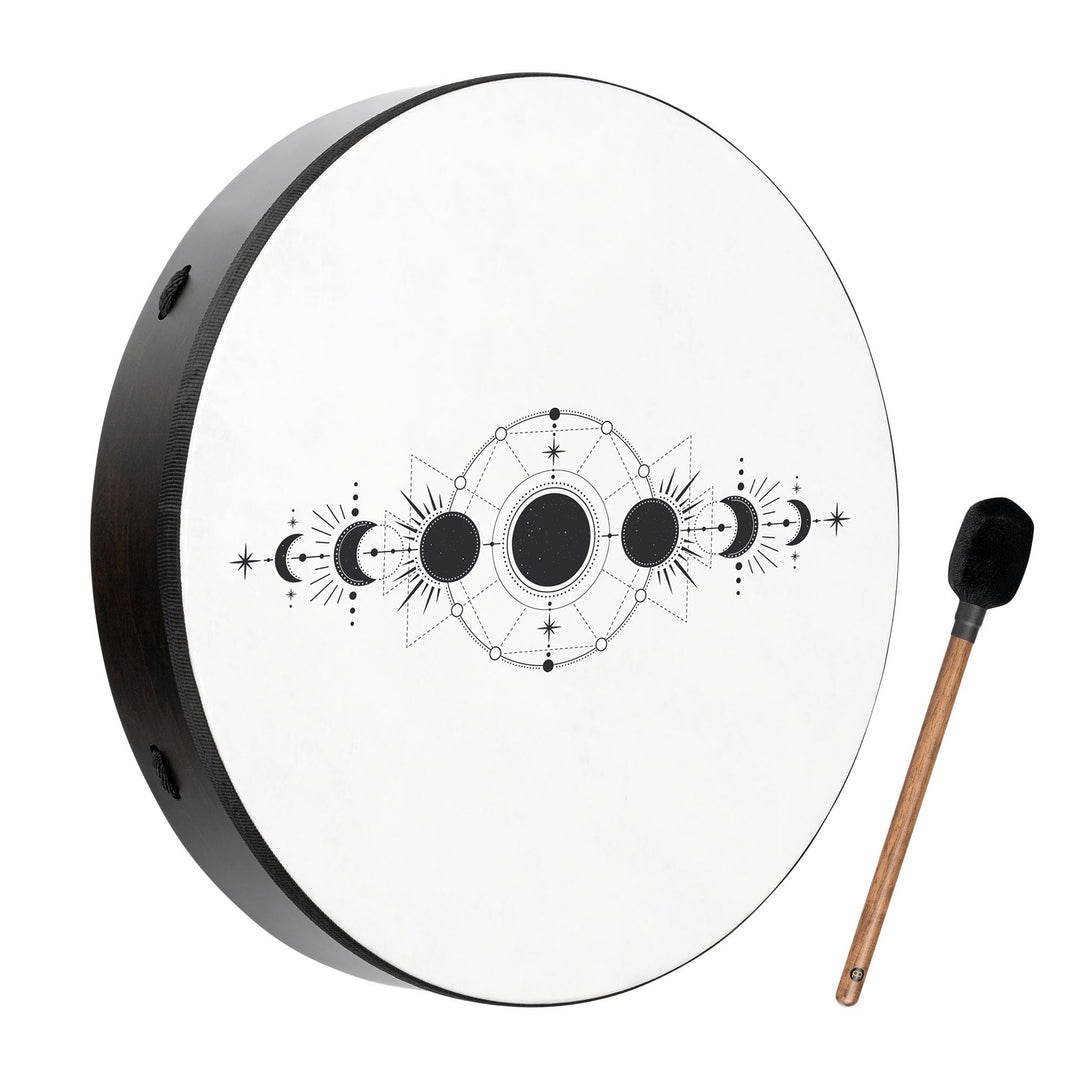 Sonic Energy Trommel Mondphasen – 50,8 cm – Schamanisches Instrument mit Kunststofffell – Für Medita