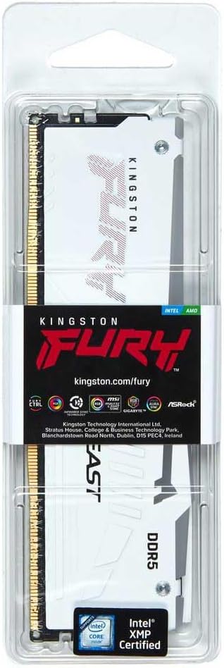 Kingston Fury Beast Weiss RGB XMP 16GB 5600MT/s DDR5 CL40 DIMM Desktop Gaming Speicher Einzelnes Mod