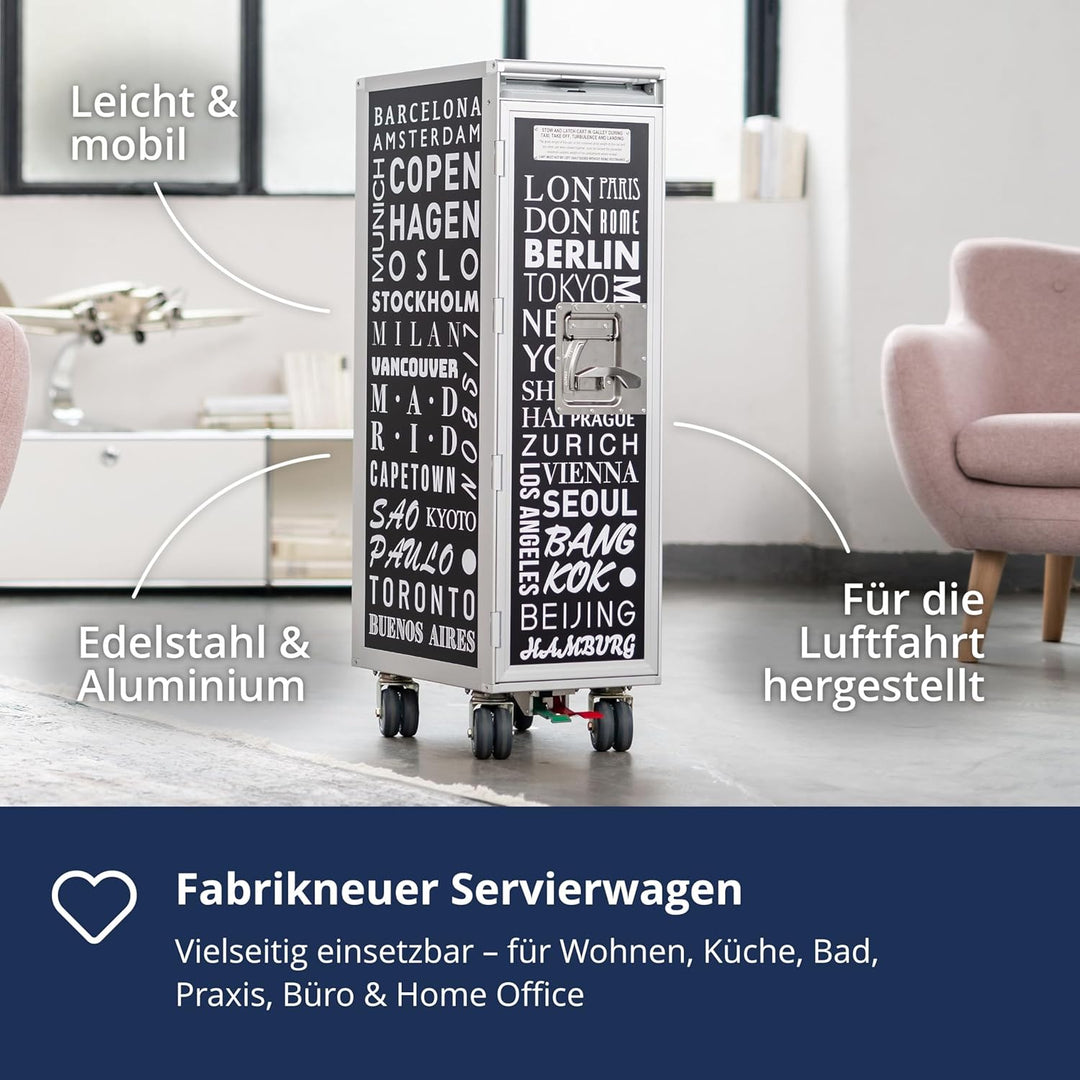 Airline Trolley Cosmopolitan, Büroschrank, Industrial Style Möbel, Schubladenschrank, Norm: Atlas, 1