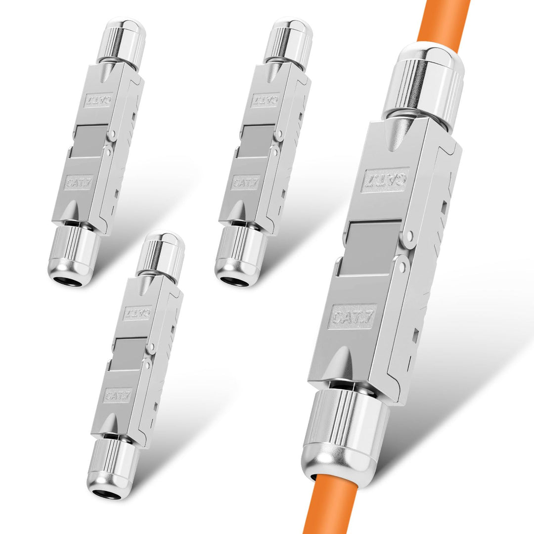 4PCS CAT 7 LSA Netzwerkkabel Verbinder werkzeuglos, RJ45 Cat7 Verbinder STP feldkonfektionierbare Ku