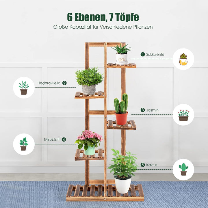 RELAX4LIFE Blumentreppe 5-stufig, Blumenregal Holz, Blumenständer mit 5 Ebenen, Pflanzenständer Frei
