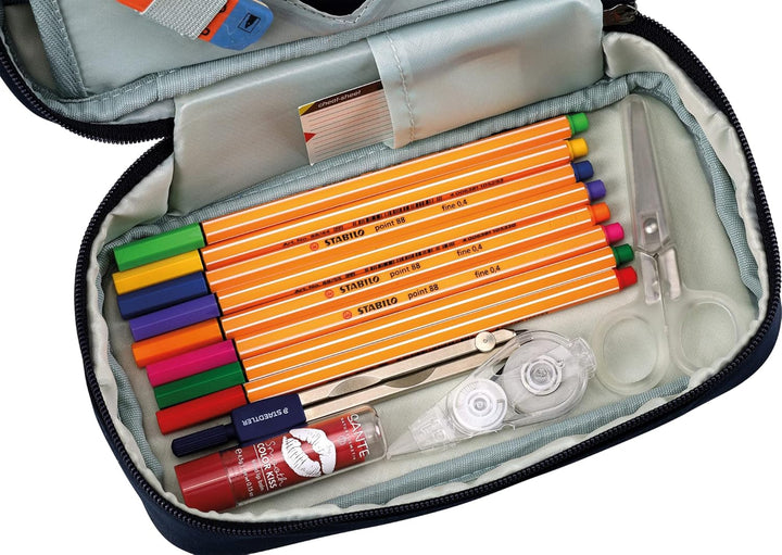 Nitro Pencil Case XL Inkl. Geo Dreieick & Stundenplan, Federmäppchen, Schlampermäppchen, Faulenzer B