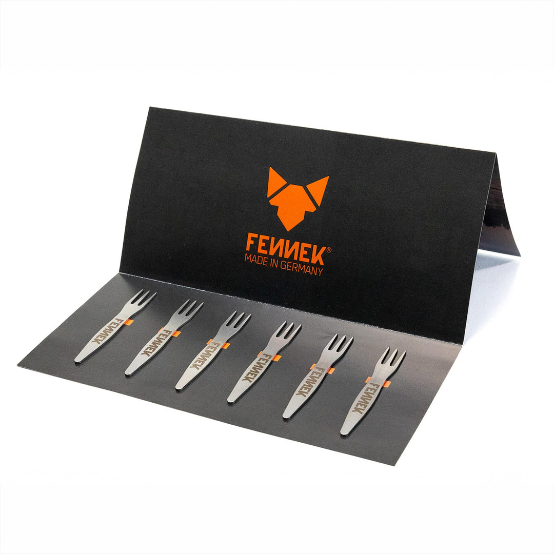 FENNEK Pieker 6 Stück im Set, Pommes, Currywurst, Picknick, Party, Grill Gabel, Picker, Spiess