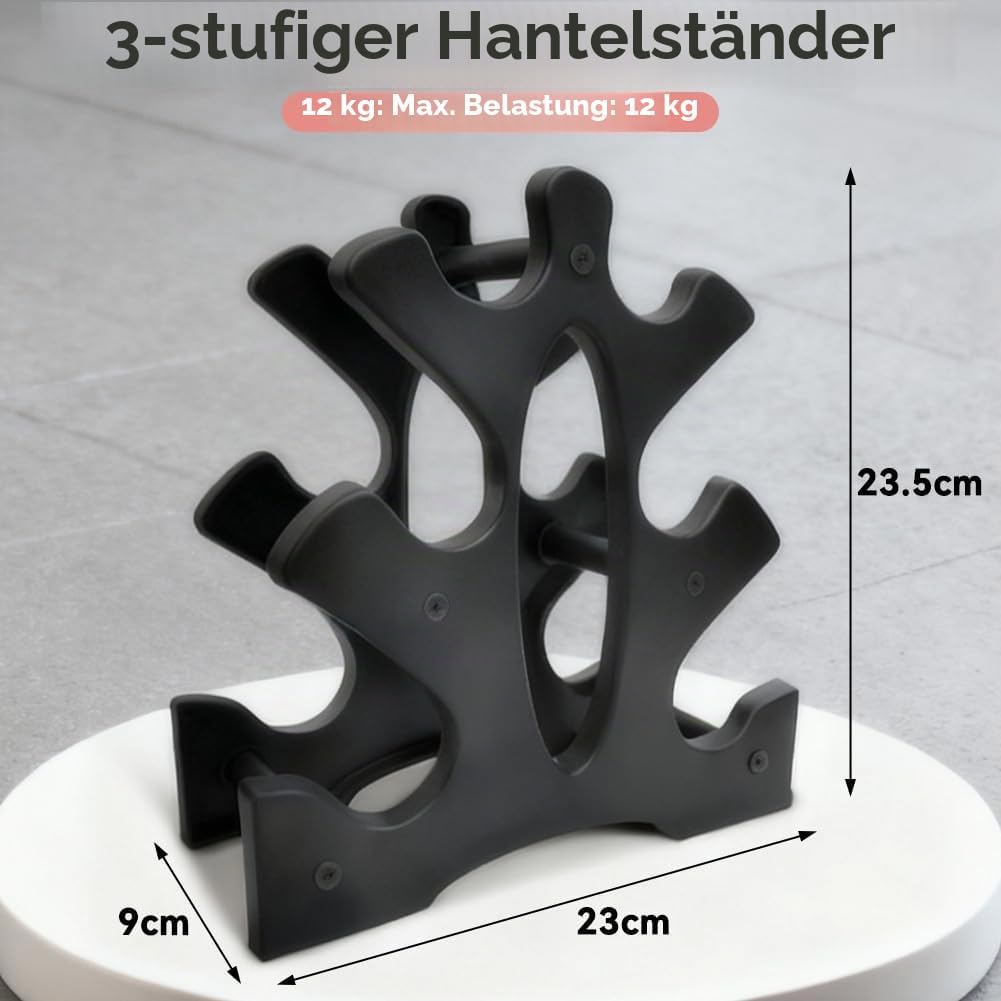 23x22,5x8,5cm Hantelständer, 3 Stufiger Hantel Gewichts Ständer Krafttraining Hantel Aufbewahrungsha