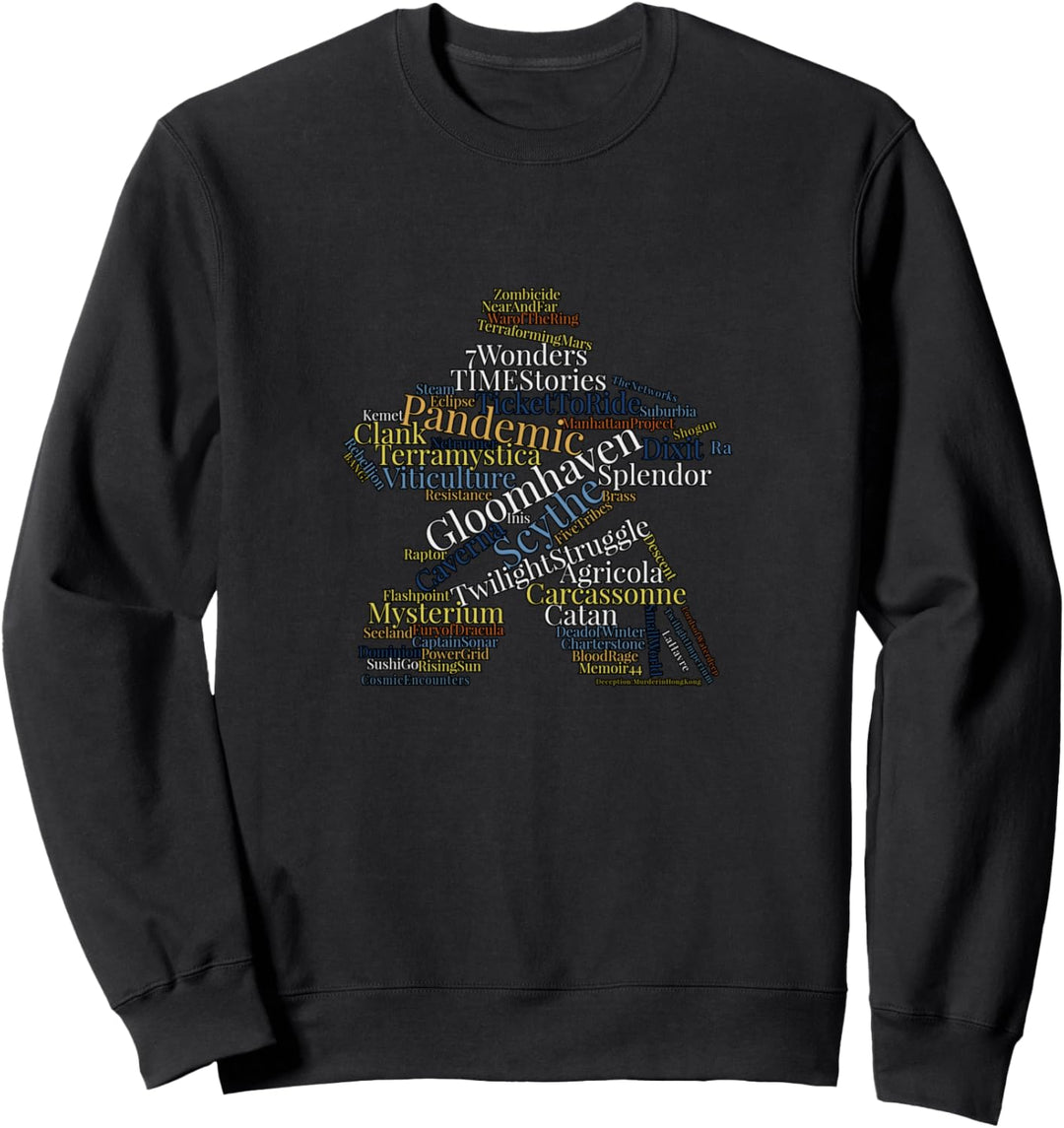 Meeple Word Cloud of Brettspiele T-Shirt Sweatshirt