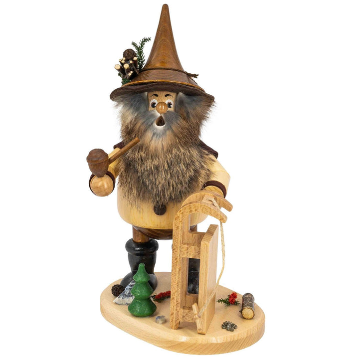 DWU | Erzgebirgisches Räuchermännchen Räuchermann | Weihnachtsdekoration Handwerkskunst | Waldwichte