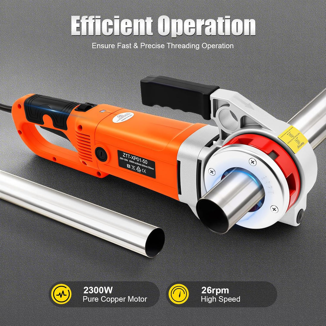 Gewindeschneidmaschine, 2300W Elektrischer Rohrschneider für Rohre, Gewindeschneidkluppe mit 6 Matri