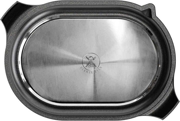 AMT Gastroguss Klaus grillt German Oven Set, grosse Ausführung, 42x28 cm, German Oven Bräter/German