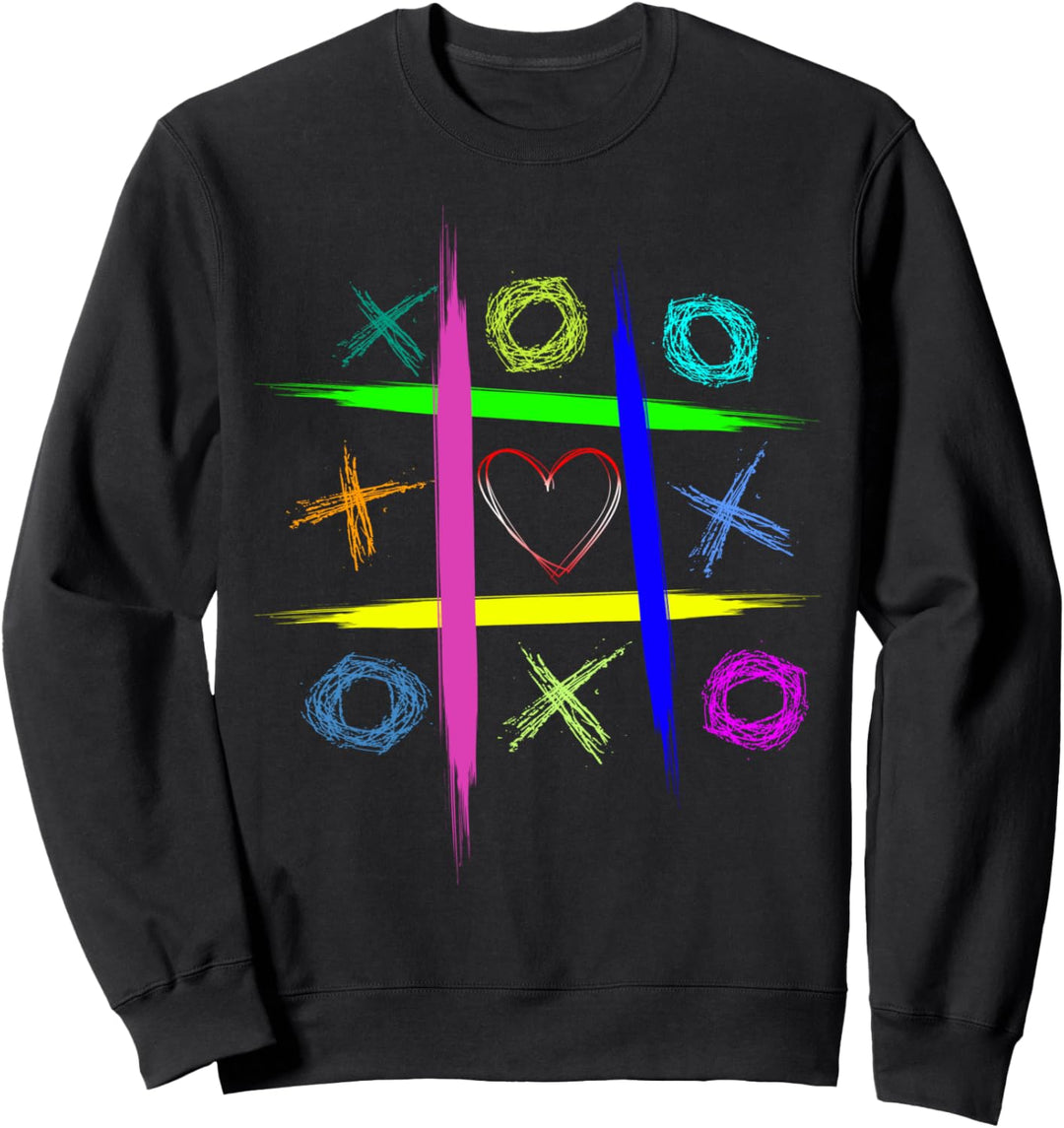 Ultimate Tic tac toe Brettspiel bunt & Herz umarmt Küsse Sweatshirt