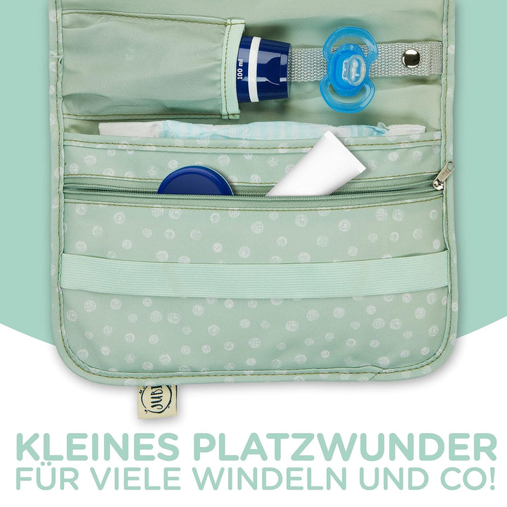 Jubi® Windeltasche mit Wickelunterlage für unterwegs mit extra viel Platz - Kleine Wickeltasche - Mi