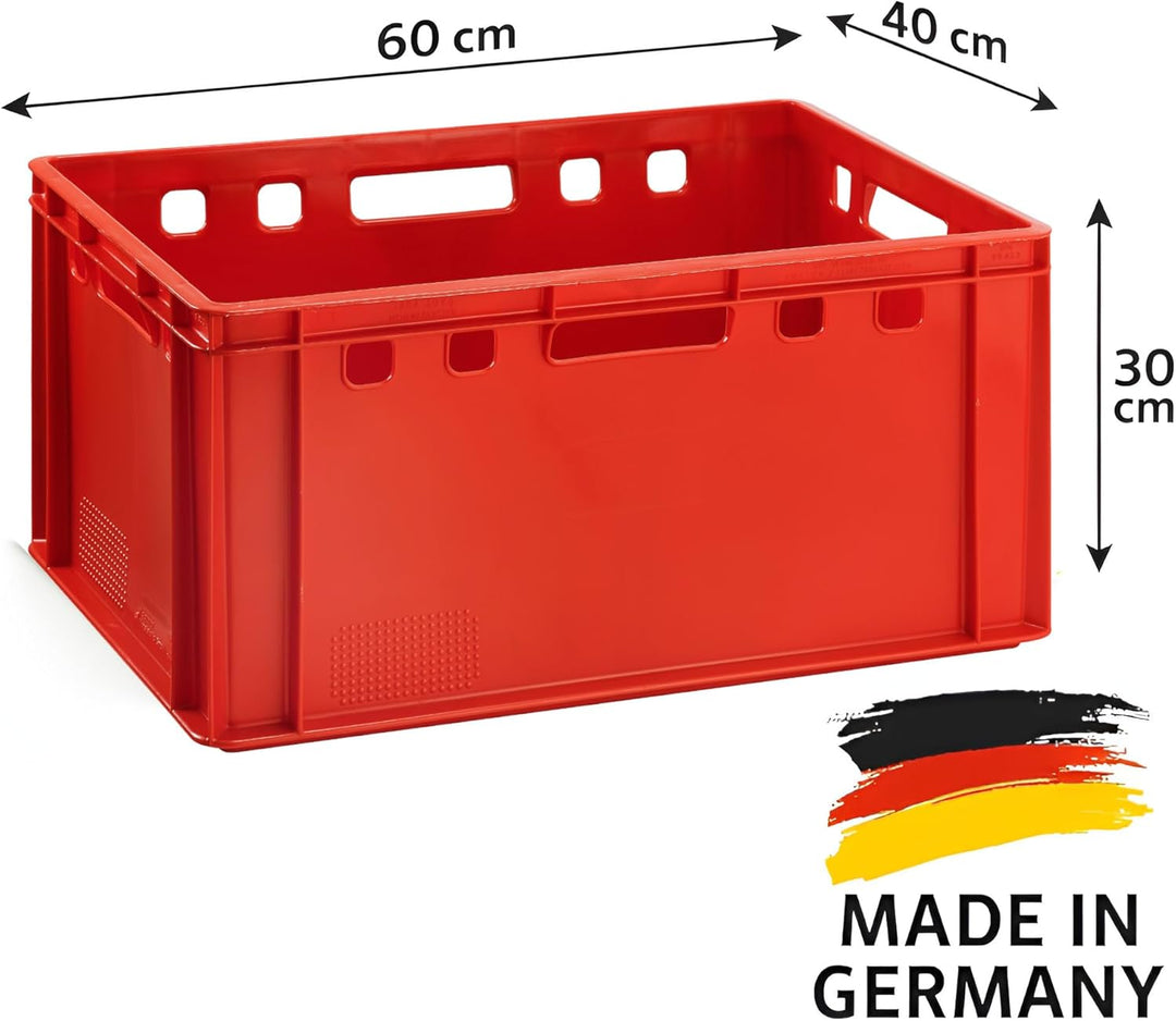 BURI 2x Fleischkiste E3 Fleischerkiste grosse Lagerkiste 60x40x30 cm lebensmittelecht robust, stapel