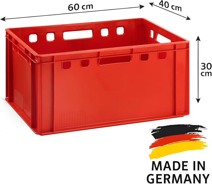 BURI 2x Fleischkiste E3 Fleischerkiste grosse Lagerkiste 60x40x30 cm lebensmittelecht robust, stapel