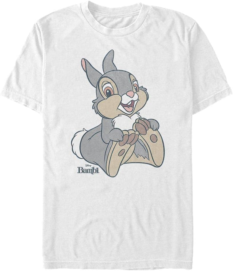 Disney Classics Unisex Bambi-Big Thumper Organic Short Sleeve T-Shirt XXL Weiss, XXL Weiss