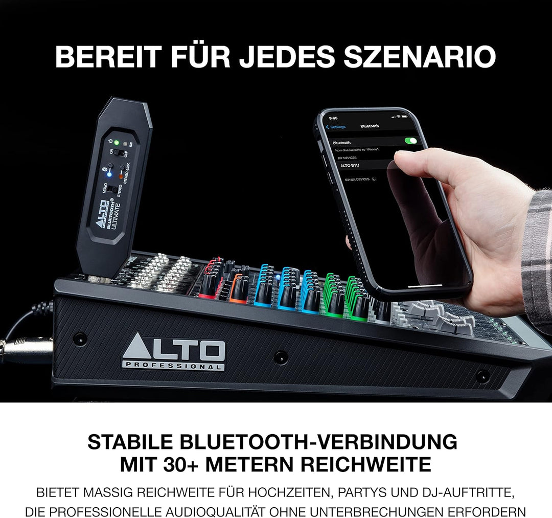 Alto Professional Bluetooth Ultimate - Wiederaufladbarer Bluetooth-Stereo-Empfänger mit XLR-Verbindu