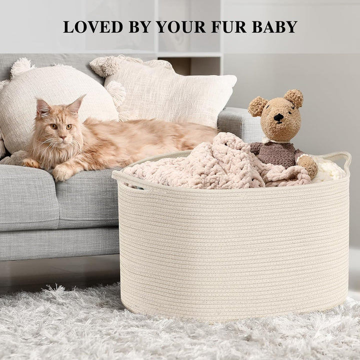 Maliton Aufbewahrungskorb, Wäschekorb weiss für Kleidung Bettwäsche, gross 50 x 33 CM Faltbarer Wäsc