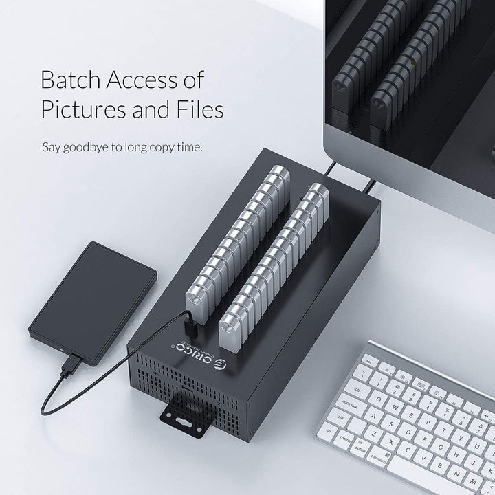 ORICO Industrial USB Hub, 30 Ports Anbringbarer, Industrietauglicher USB 2.0 Hub mit 300 W Leistung,