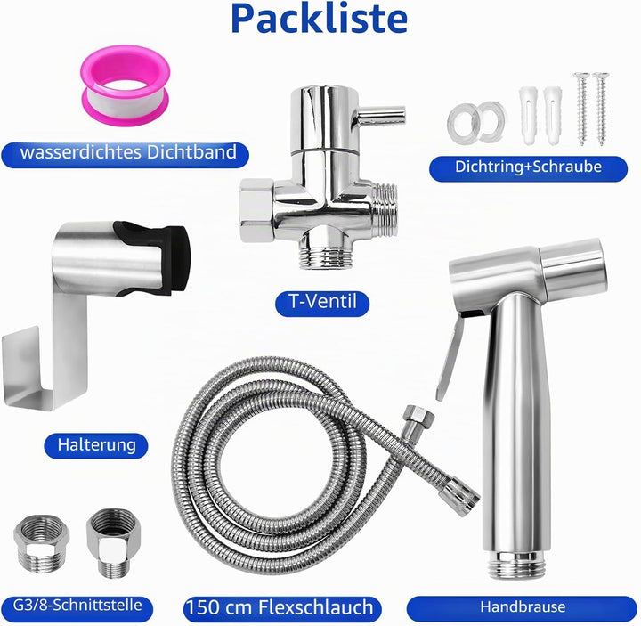Bidet Handbrause Bidet Handbrause Set Aus Edelstahl für WC Bidet-Hand Gehalten Sprayer Edelstahl Mit