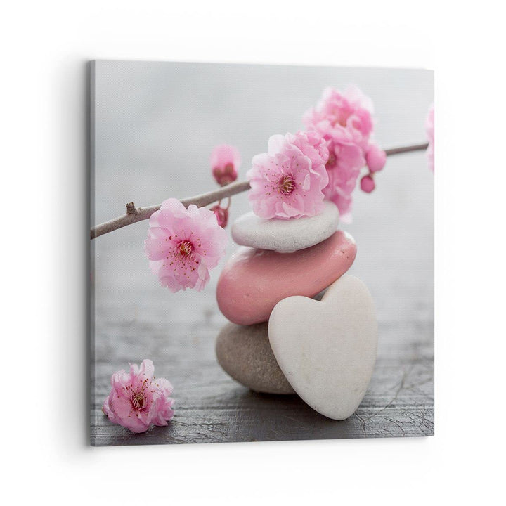 Bilder auf Leinwand 70x70cm Leinwandbild Yoga weiblich Blume Gesundheit Gross Wanddeko Bild Schlafzi