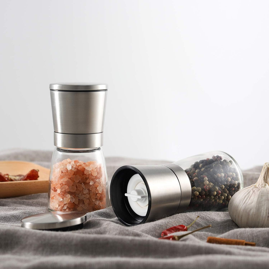 Vevok Chef Salz und Pfeffer Mühle 2er Set I aus hochwertigem Edelstahl I Keramikmahlwerk - stufenlos