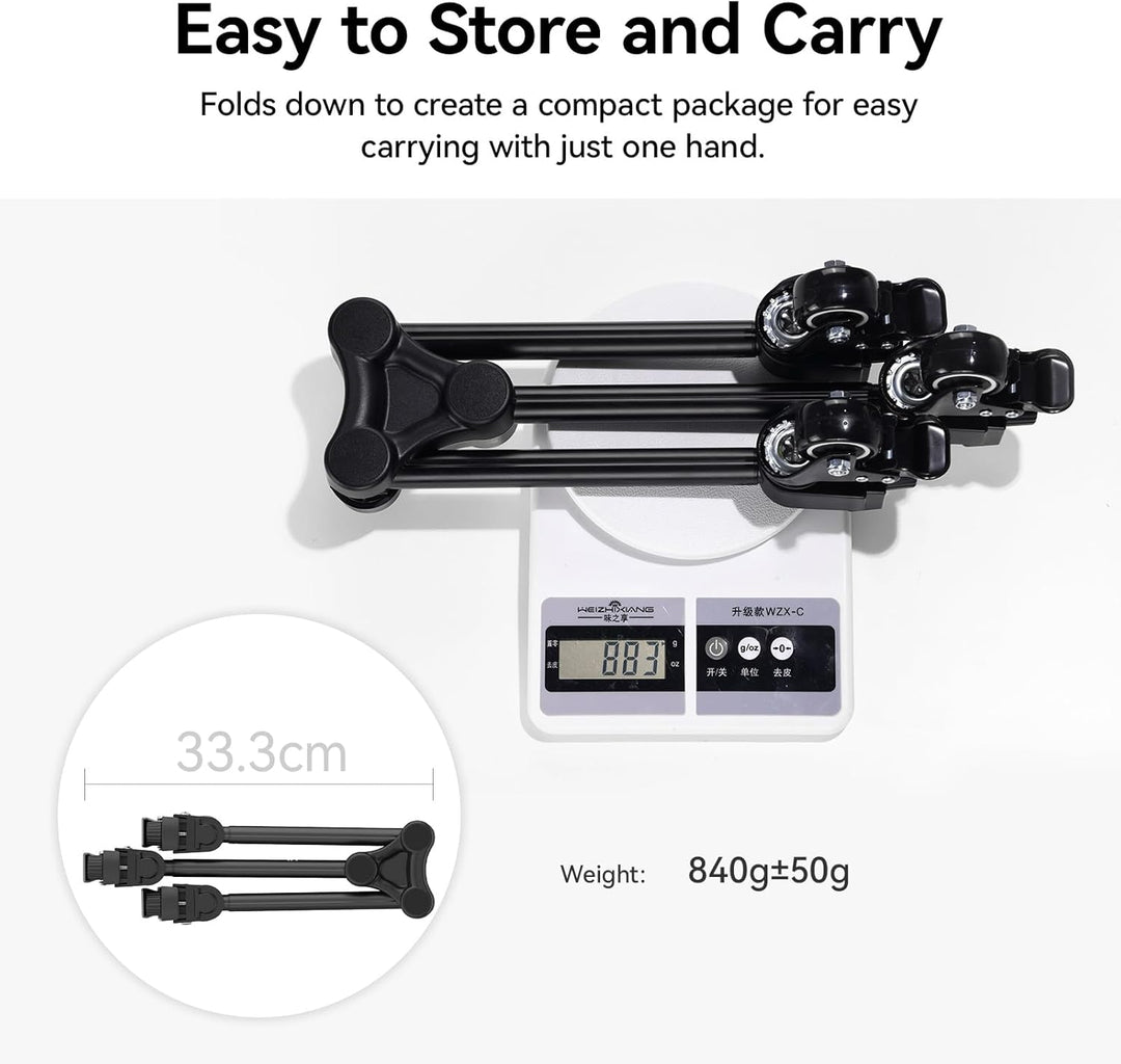 ULANZI AT02 Stativ Dolly, Einstellbare Beinlänge für AT01 Kamera Stative, Max. Belastung 20kg, AT02