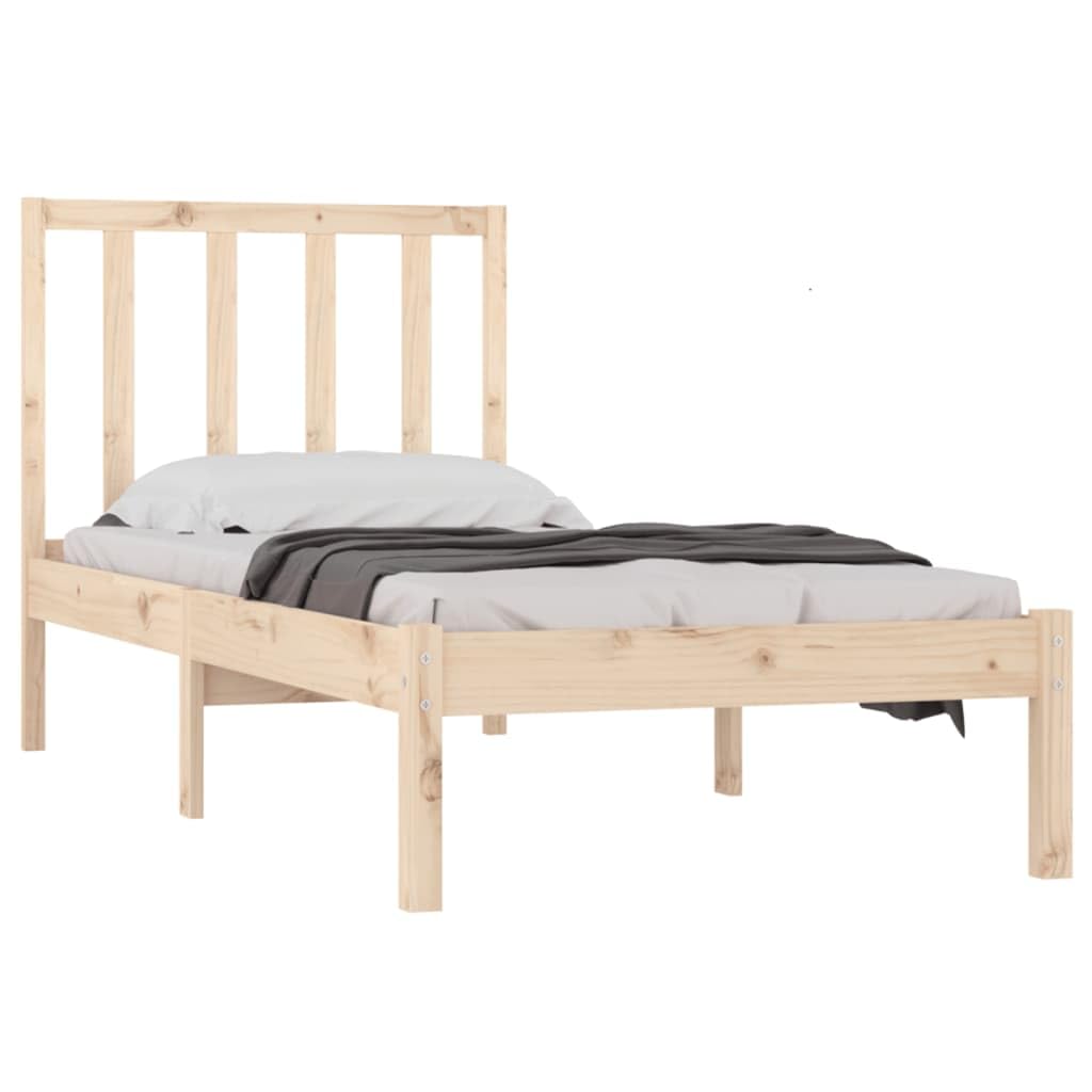 vidaXL Massivholzbett Einzelbett Bett Holzbett Bettgestell Bettrahmen Lattenrost Schlafzimmerbett Sc