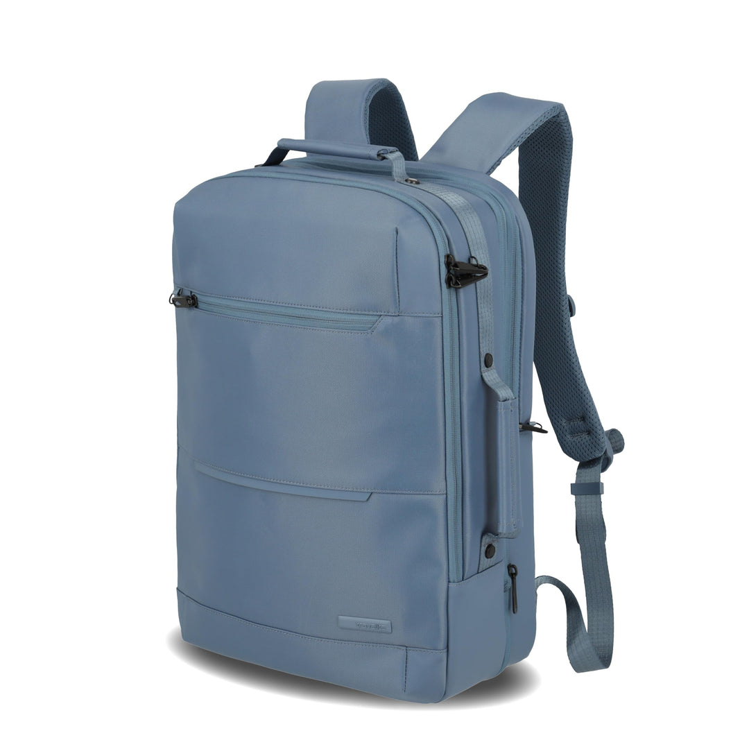 Travelite Handgepäck Rucksack, Laptop Rucksack 15,6 Zoll, WORKFLOW Reiserucksack aus recyceltem Mate