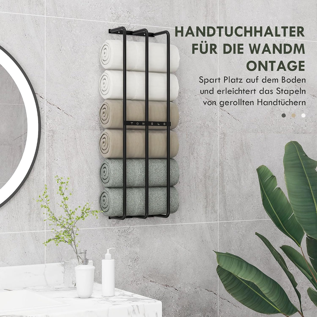 HOMCOM Handtuchhalter ohne Bohren Gästehandtuchhalter Selbstklebend Metall Handtuchstange Badetuchha