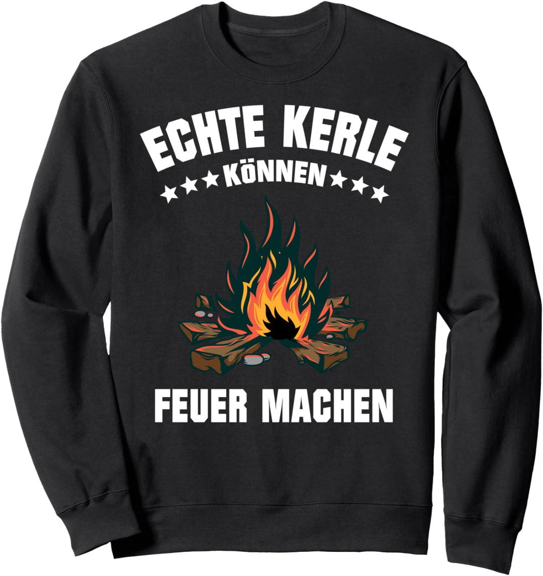 Camping Echte Kerle Lagerfeuer Campingkocher Geschenk Herren Sweatshirt