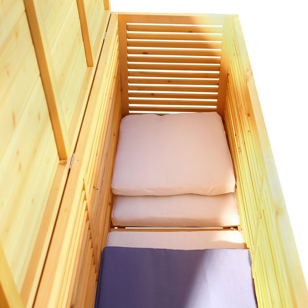 Melko Auflagenbox Kissenbox Gartenbox Gartentruhe aus Holz mit klappbarem Deckel, regenfest, 170 x 5