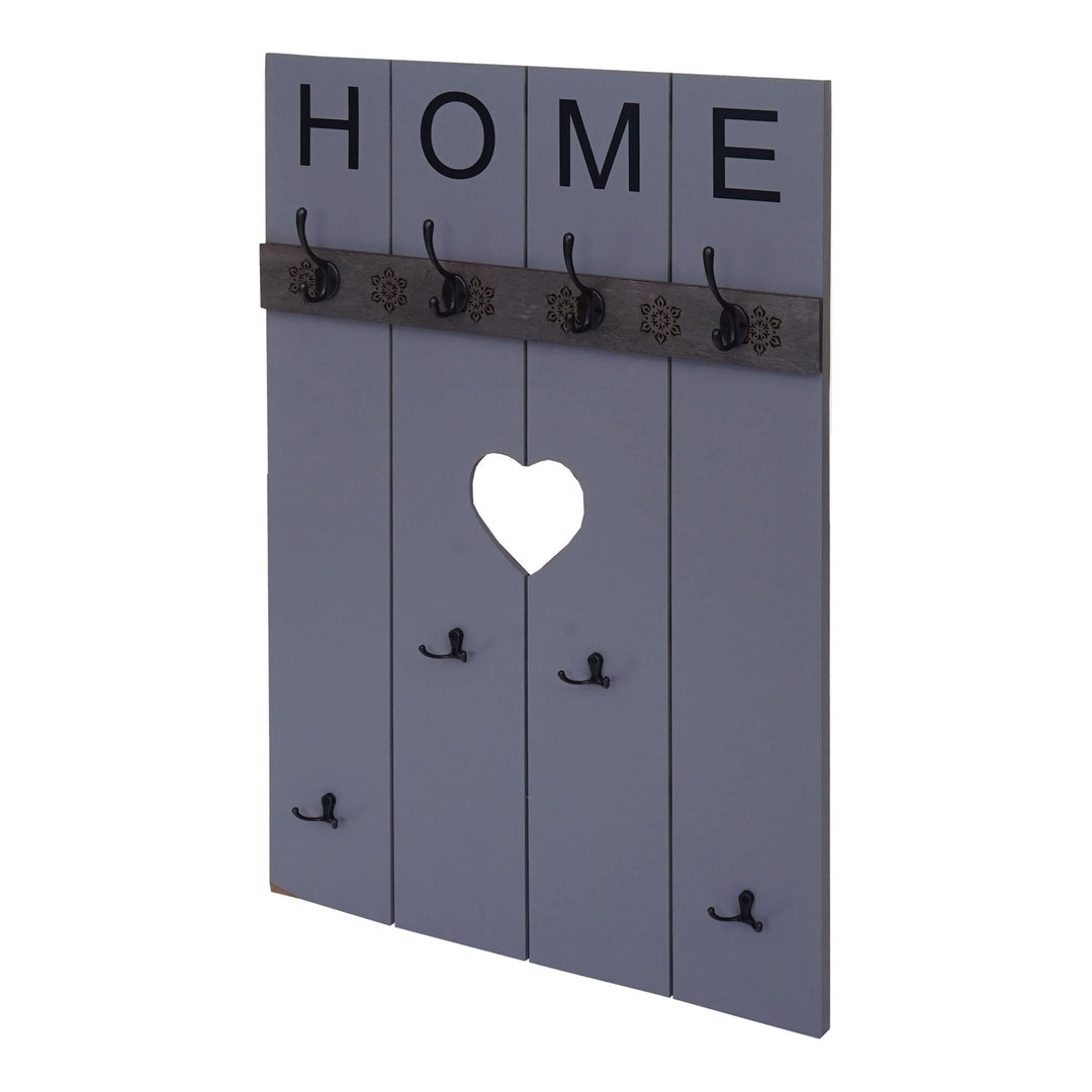 Mendler Wandgarderobe HWC-C89 Home, Garderobenpaneel Garderobe, Shabby-Look Vintage, 8 Haken 91x60cm