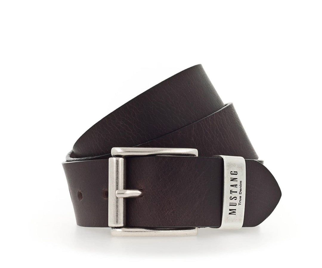 MUSTANG Herren Ledergürtel MG2104R04 40mm Gürtelbreite Braun Schwarz 80-115cm W100 Dunkelbraun (0680